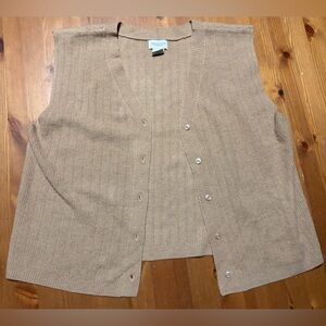 Song of Style Buttery Soft Camel Knit Button-up Cardigan Vest